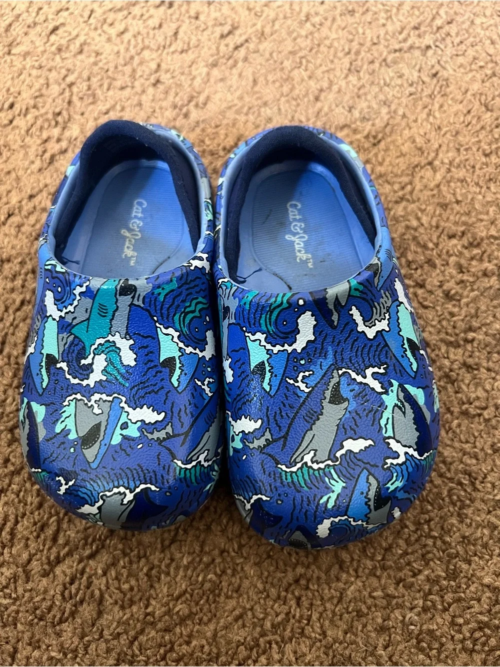 Cat & Jack Blue Shark Wave Slip-On